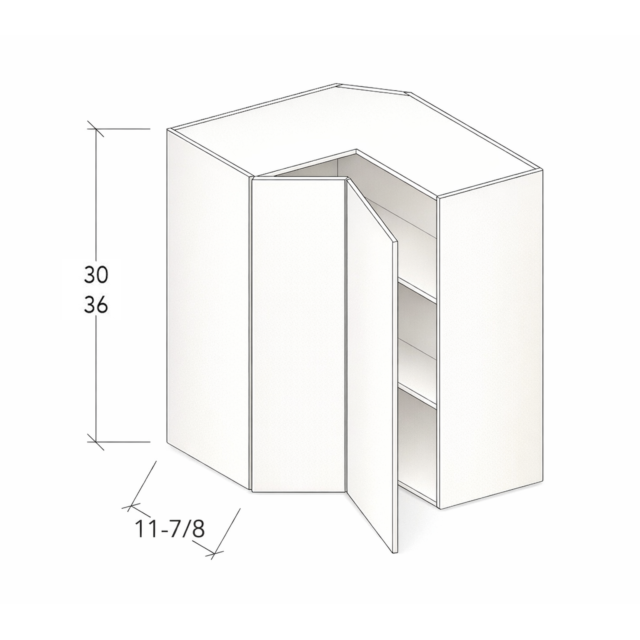 30"-36" HIGH CORNER WALL CABINET