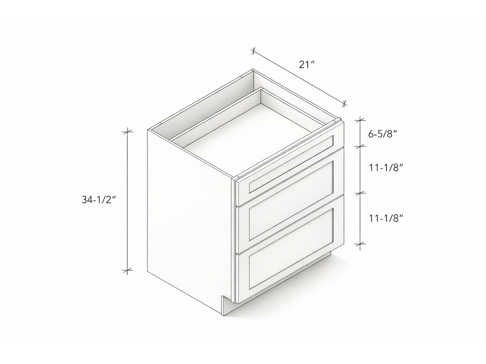 VANITY CABINET WITH THREE DRAWERS