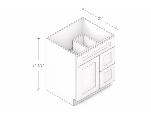 VANITY CABINET WITH ONE DOOR AND TWO DRAWERS