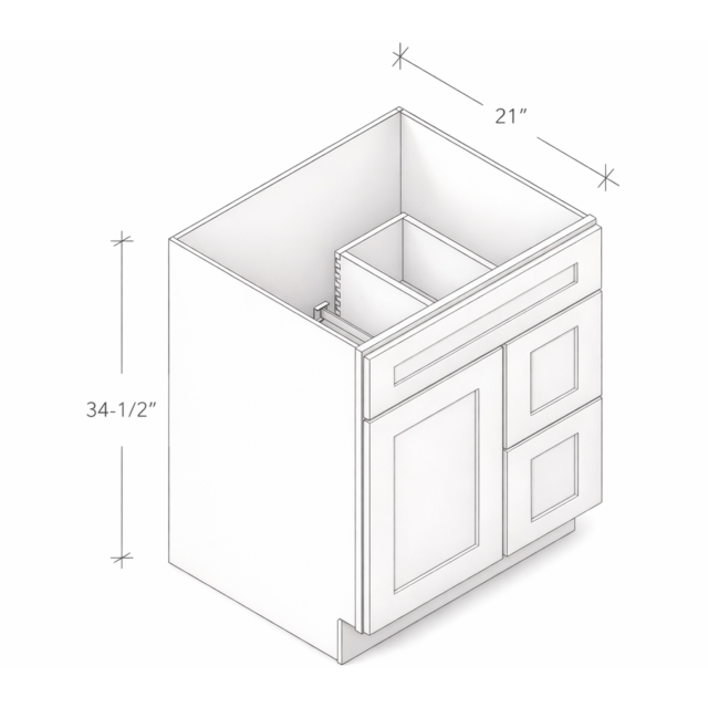 VANITY CABINET WITH ONE DOOR AND TWO DRAWERS
