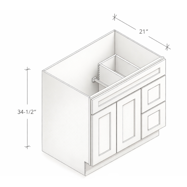 VANITY CABINET WITH TWO DOOR AND TWO DRAWERS