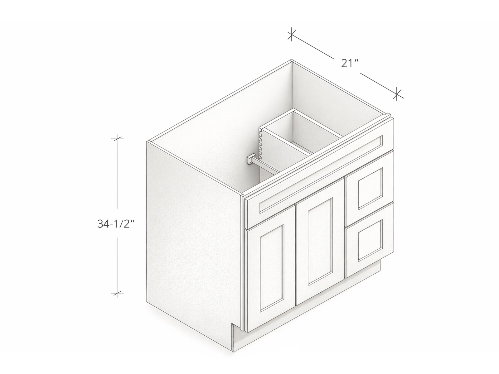 VANITY CABINET WITH TWO DOOR AND TWO DRAWERS