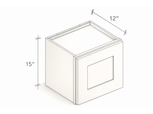 12" HIGH WALL CABINET WITH ONE DOOR AND NO SHELF