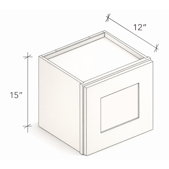 12" HIGH WALL CABINET WITH ONE DOOR AND NO SHELF