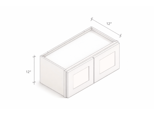 12" HIGH WALL CABINET WITH TWO DOORS AND NO SHELF