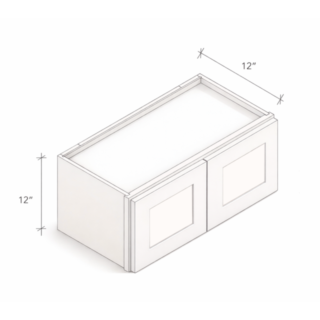 12" HIGH WALL CABINET WITH TWO DOORS AND NO SHELF