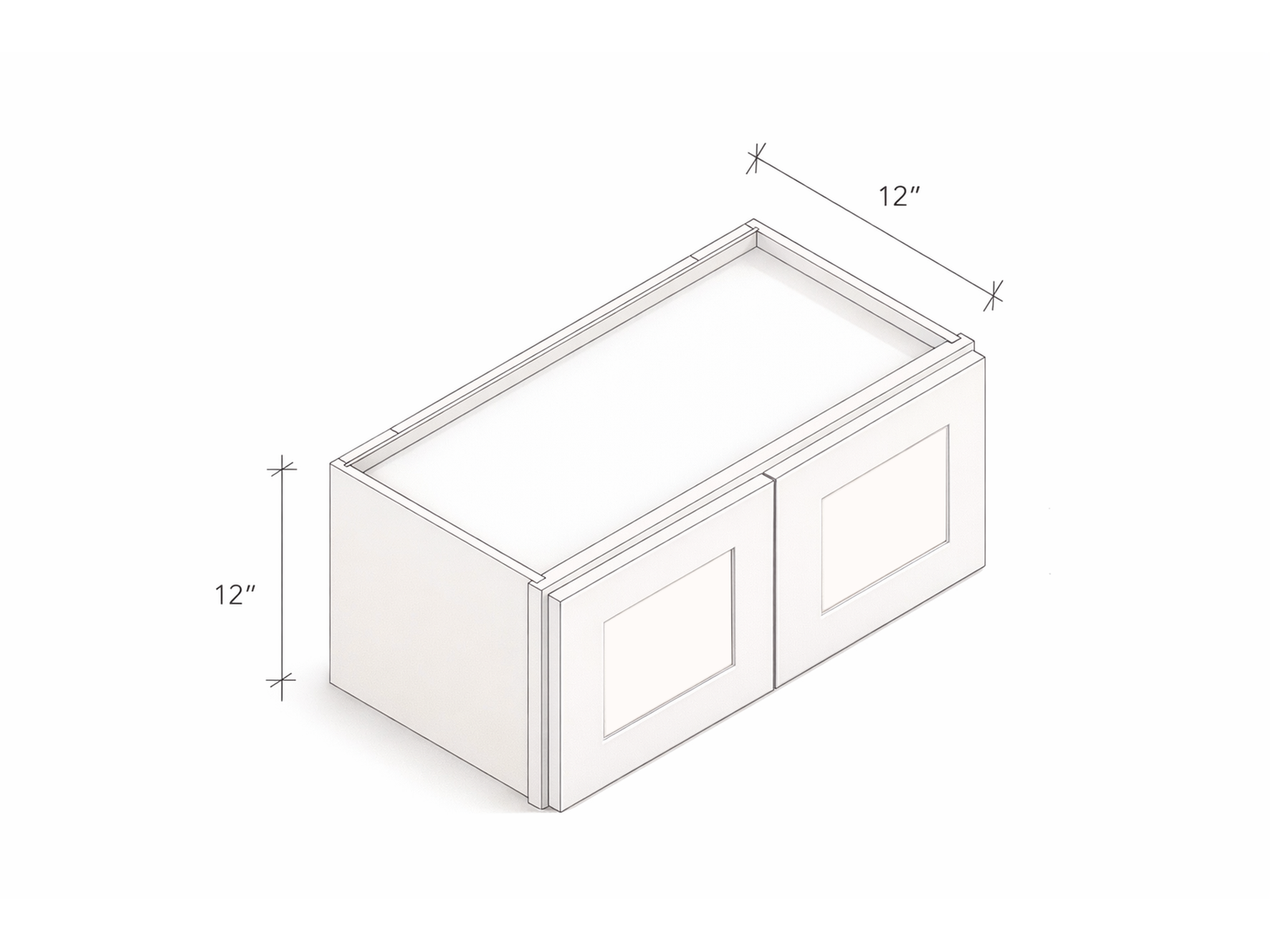 12" HIGH WALL CABINET WITH TWO DOORS AND NO SHELF