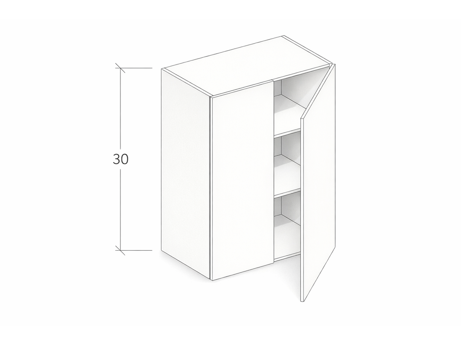 30"-36" HIGH WALL CABINET WITH TWO DOORS