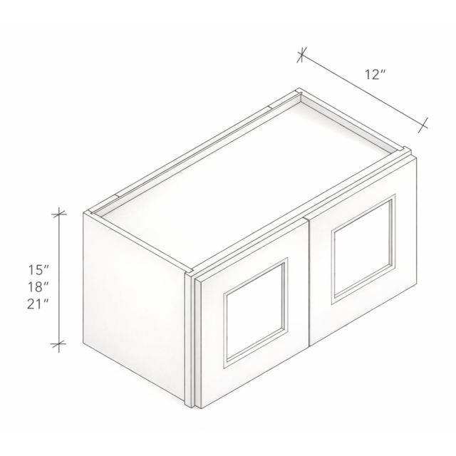 15"/18"/21" HIGH WALL CABINET WITH TWO DOORS AND NO SHELF