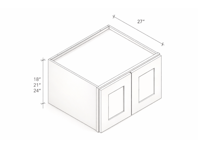 18"/21"/24" HIGH REFRIGERATOR WALL CABINET WITH TWO DOORS AND ONE SHELF