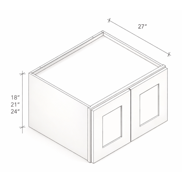 18"/21"/24" HIGH REFRIGERATOR WALL CABINET WITH TWO DOORS AND ONE SHELF
