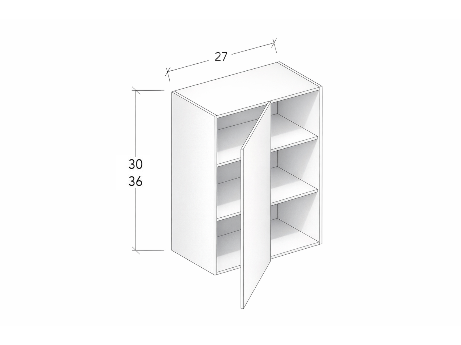 30"-36" HIGH WALL BLIND CORNER CABINET
