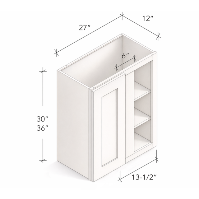 30"/36" HIGH WALL BLIND CORNER CABINET WITH ONE DOOR