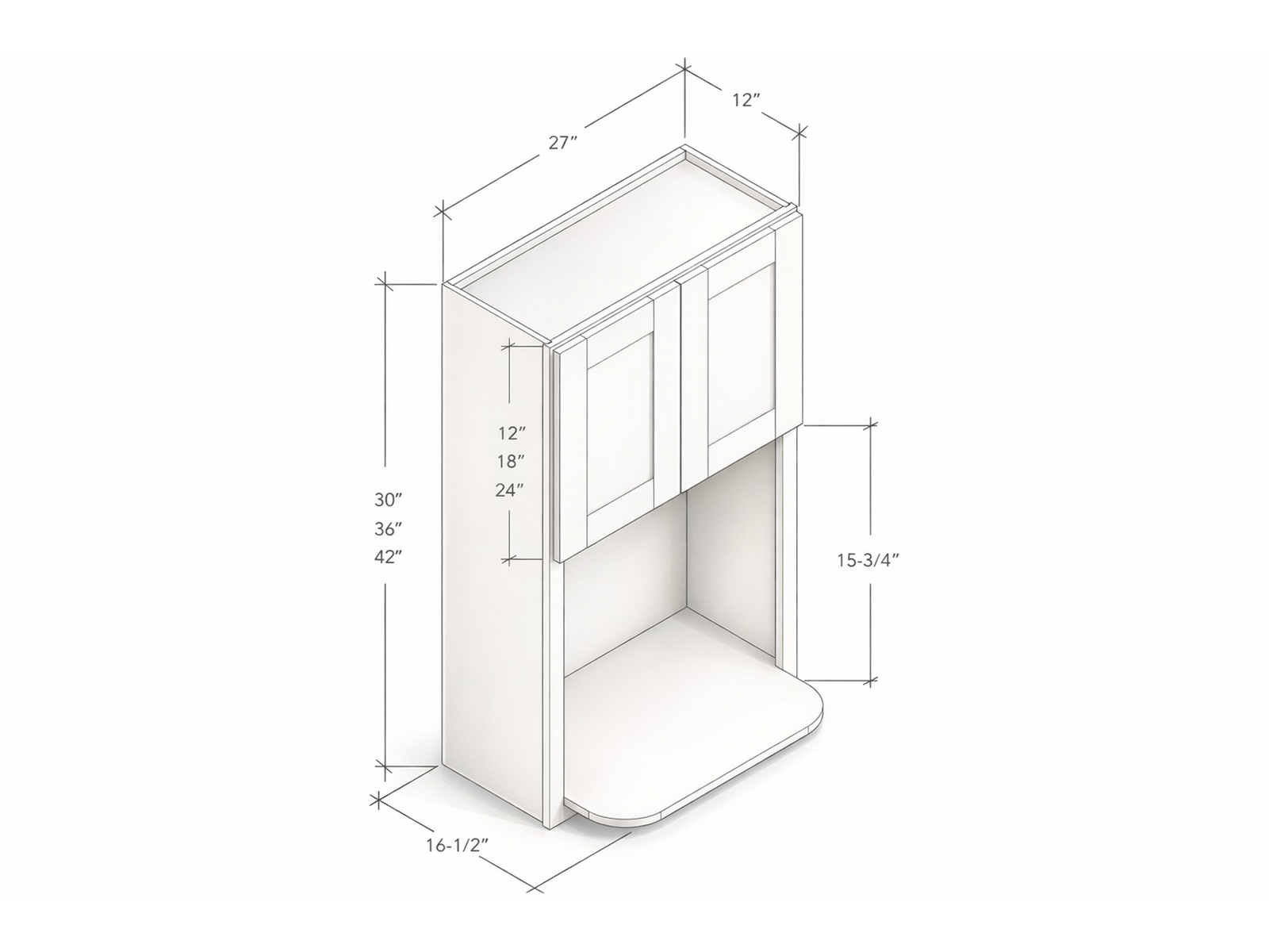 MICROWAVE CABINET WITH TWO DOORS