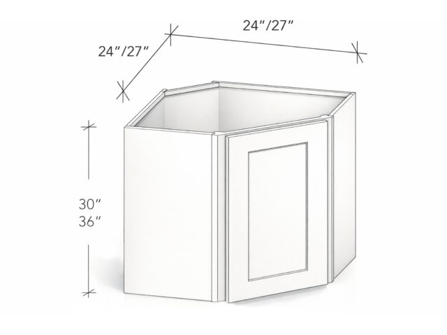 30"/36" HIGH WALL DIAGONAL CORNER CABINET WITH ONE DOOR