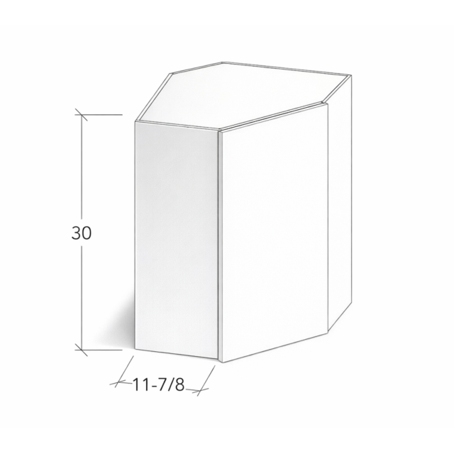 30" HIGH WALL DIAGONAL CORNER CABINET