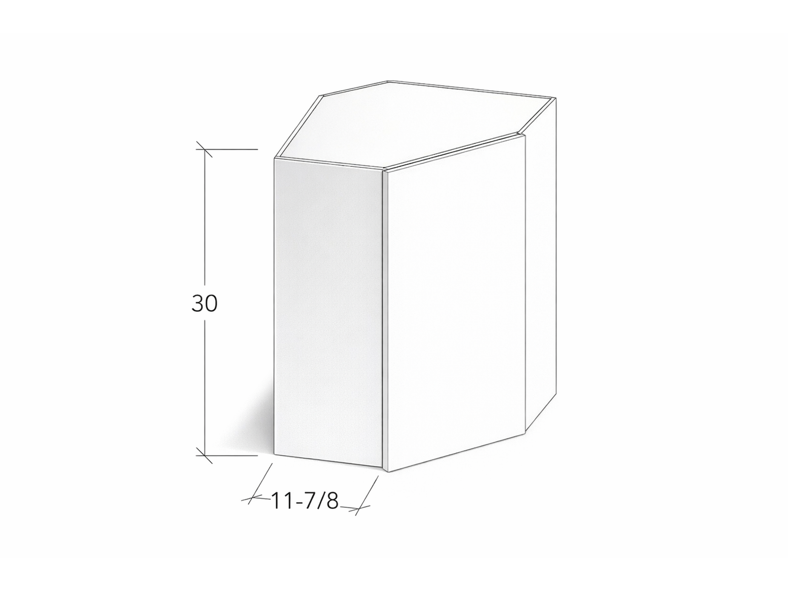 30"-36" HIGH WALL DIAGONAL CORNER CABINET