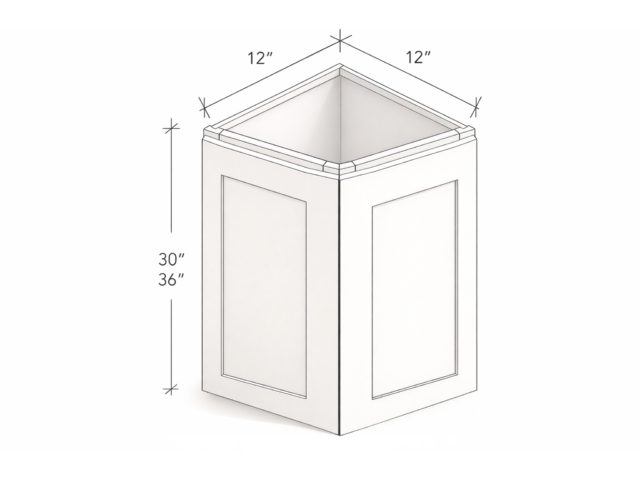 30"/36" HIGH WALL END CORNER CABINET WITH TWO DOOR