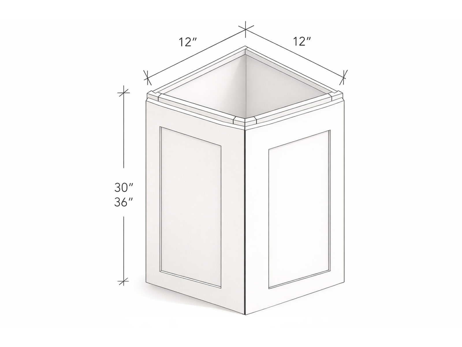 30"/36" HIGH WALL END CORNER CABINET WITH TWO DOOR