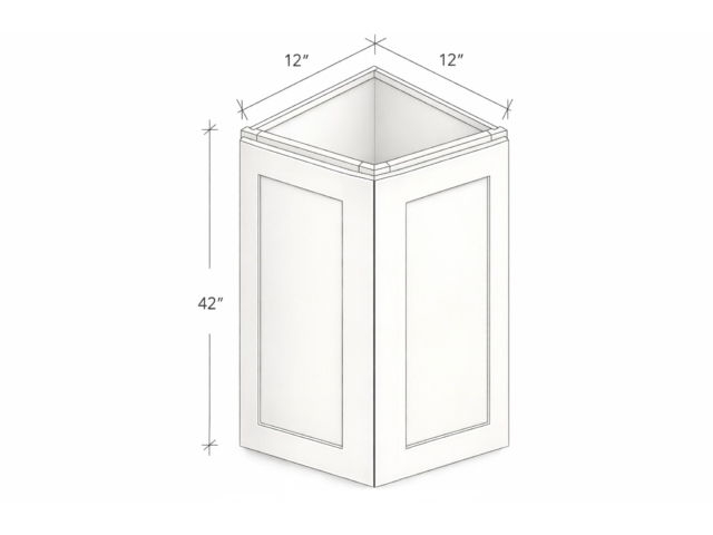 42" HIGH WALL END CORNER CABINET WITH TWO DOOR