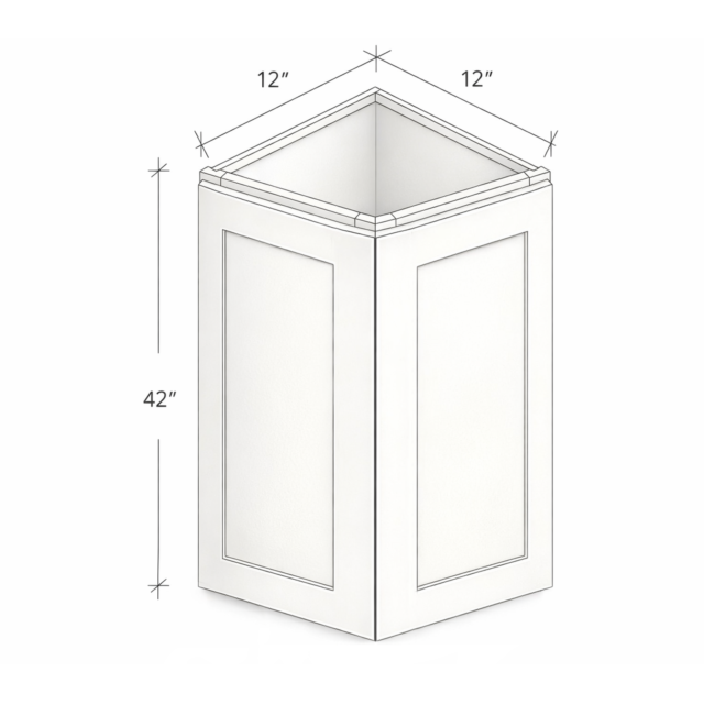 42" HIGH WALL END CORNER CABINET WITH TWO DOOR
