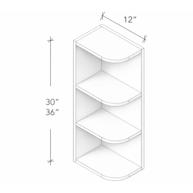 30"/36" HIGH WALL END SHELF