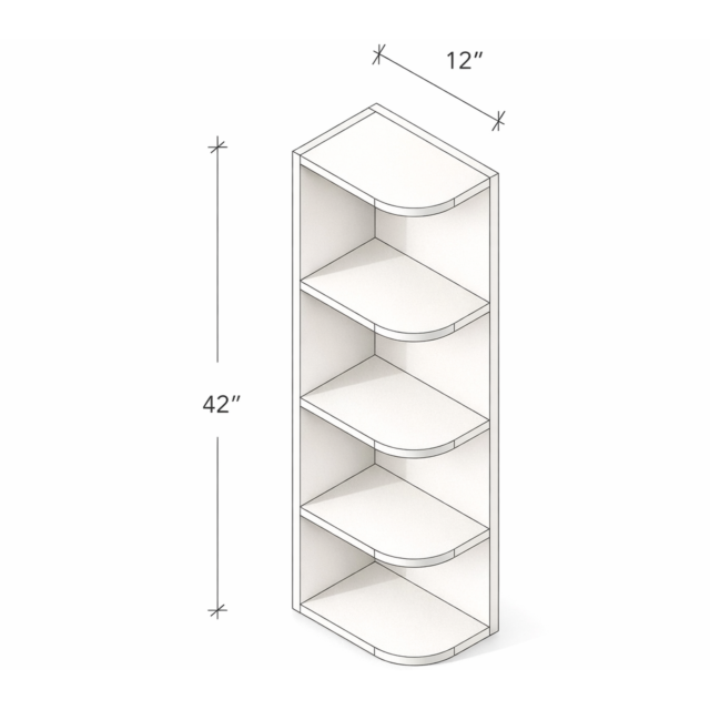 42" HIGH WALL END SHELF