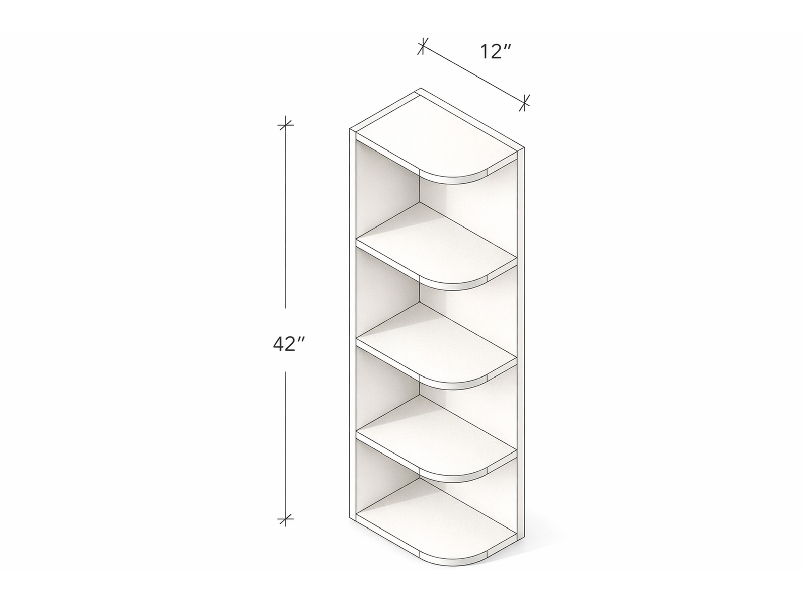 42" HIGH WALL END SHELF