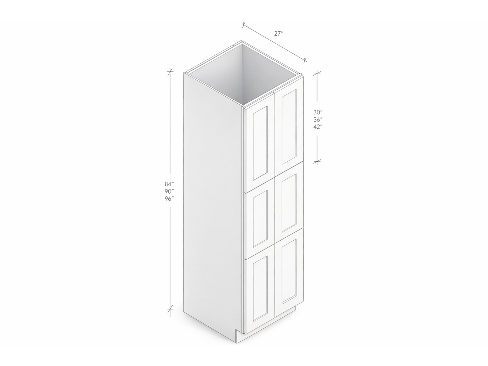 PANTRY WITH FOUR DOORS AND FOVE SHELVES